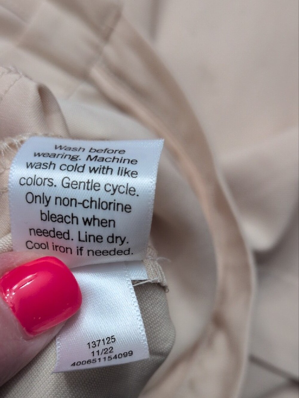 Nine West Soft Blush/Beige Button-Up One Piece Dressy Jumpsuit - Picture 11 of 11